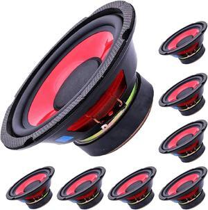 5 CORE 6.5" Inch Subwoofer Car Audio 900W Peak Power Sub Woofer Loudspeaker Wide Range High Power Bass Surround Sound Stereo 4 Ohm;  90mm Magnet Car Speakers with PP Cone Red WF 690 PP 2 PCS