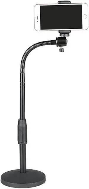 Cell Phone Stand; Adjustable Height & Angle Phone Holder Gooseneck Flexible Arm Universal Phone Stand for Desk; Aluminum Alloy Desktop 5 Core RBS Mob