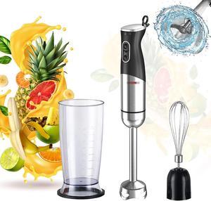 5 Core Hand Blender 500W 3in1 Multifunctional Electric Immersion Blender 8 Variable speed Stick Batidora Emersion Mixer 600ml Mixing Beaker Whisk Attachment BPA Free