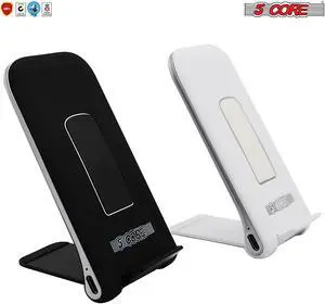 Dock Stand Charger Wireless Black & White 1 Pair Qi 15W Wire Less Fast Charger Pad Stand Quick Charging 5 Core CDKW03