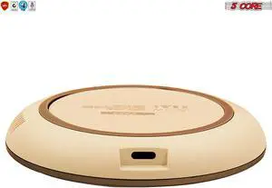 Wireless Fast Charger Pad Qi 15W Boost Charge for iPhone Samsung Slim Wire Less Charging USB-C 2020 White 5 Core CDKW04 W