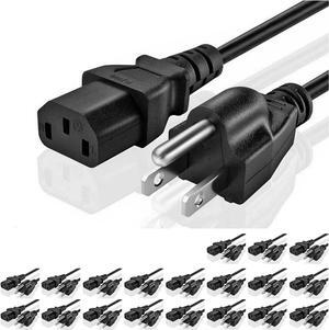 5 Core Extra Long AC Wall Power Cord for Led TV Vizio Samsung 12 Feet 3 Prong PC 1002