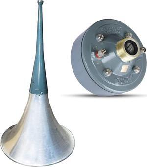 Indoor Outdoor PA Horn Speaker - Waterproof Long Range Trumpet Horn 22 Inch + Driver Compression Unit 60 Watts RMS (600W PMPO) 5 Core