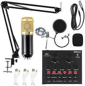 5 Core Microphone Condenser Mic for Computer Gaming; Podcast Tripod Stand Kit for Streaming; Recording; Vocals; Voice; Cardioids Studio Microphone