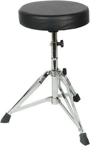 5 Core CHROME PRO Universal Drum Chair Round Padded Seat Throne Drum Stool Stand DS CH BLK