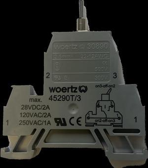 3 position toggle switch terminal block din rail mountable without 30892 end cover