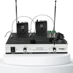 5Core VHF Dual Channel DIGITAL Wireless Microphone System Receiver 2x Hand Mic WM 301 HH
