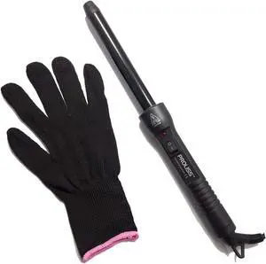 Proliss The Twister - 19mm Tourmaline-Infused Ceramic Pro Curling Wand w/ Cool Tip - Black
