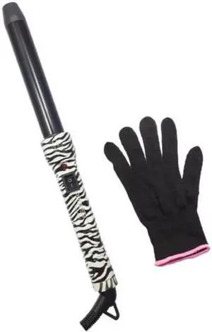 Proliss The Twister - 25mm Tourmaline-Infused Ceramic Pro Curling Wand - White Zebra