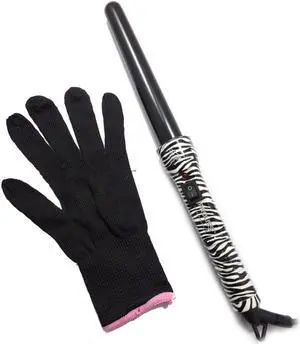 Proliss The Twister - 25mm-18mm Tourmaline-Infused Ceramic Pro Curling Wand - White Zebra