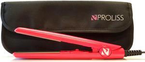 Proliss Mini Silk Travel-Perfect 0.5" Tourmaline Ceramic Dual Voltage Flat Iron - Diamond Collection - Pink w/Pouch