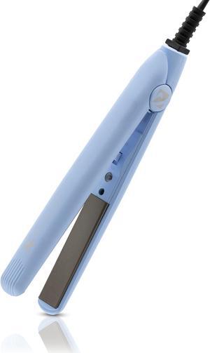 Proliss Mini Silk Travel-Perfect 0.5" Tourmaline Ceramic Dual Voltage Flat Iron - Diamond Collection - Ice Blue