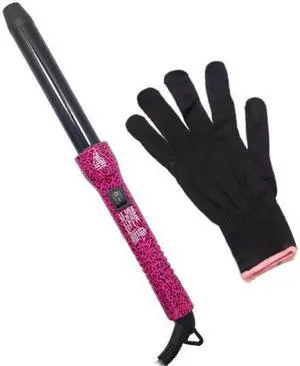 Proliss The Twister - 25mm Tourmaline-Infused Ceramic Pro Curling Wand w/ Cool Tip - Pink Leopard