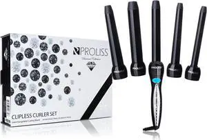 Proliss Trio Twister - Digital 5-in-1 Professional Ceramic Curling Wand Set - Diamond Collection - Black