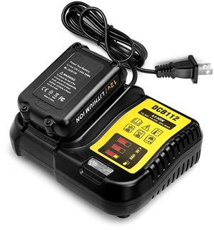 Rapid Charger for Dewalt 10.8-20V Battery DCB107 DCB101 DCB200 DCB205 Replacement - Black - One size