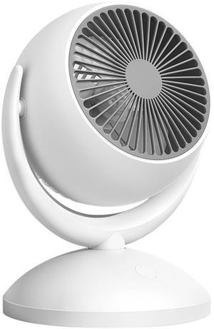 Rechargeable Desk Fan - 4 Speeds, 360° Tilt, Quiet 40dB, Ideal for Home or Office - White - One size
