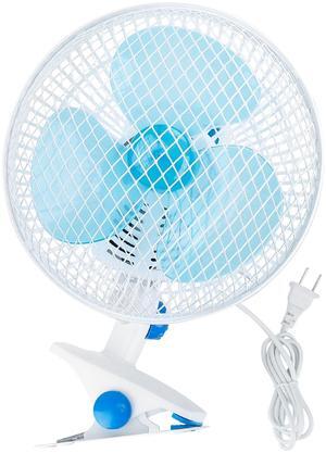 Clip-On Fan - 2 Speeds, Quiet, Auto Shaking, Wall Mount, 3.94FT Cable for Desk, Home, Baby Strollers - White - One size