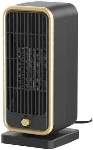 500W PTC Ceramic Heater with 3S Heat, Overheat & Tip Over Safety for Home/Office - Black - One size