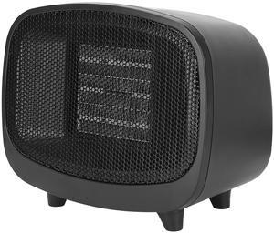 Mini PTC Ceramic Space Heater with Tip-Over & Overheat Protection for Bedroom or Office - Black - One size