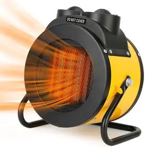 1500W Portable Space Heater Personal Fan w/ Overheat Protection, Temp Control - Yellow - One size 1500W Portable Space Heater Personal Fan w/ Overheat Protection, Temp Control - Yellow - One size