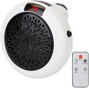 900W Portable Heater Fan with Adjustable Temperature, Auto Shut-off, Remote - White - One size