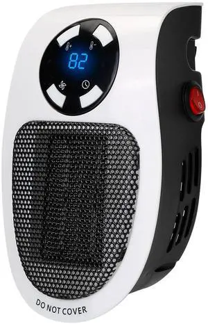500W Wall Outlet Heater with Adjustable Temp, Auto Shut-off, Remote Control - White - One size 500W Wall Outlet Heater with Adjustable Temp, Auto Shut-off, Remote Control - White - One size