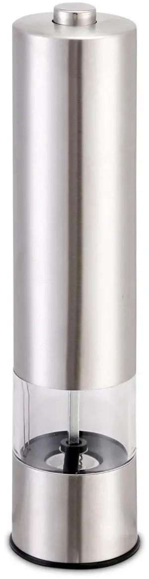 Stainless Steel Electric Salt Pepper Grinder Adjustable Coarseness Battery Operated Refillable - Chrome - One size