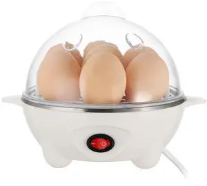 7-Capacity Electric Egg Cooker BPA-Free Auto-Off Measuring Cup Hard Boil Steam Veggies - White - One size
