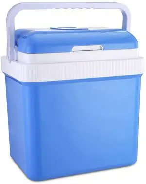 24L Portable Car Cooler 12V Travel Refrigerator Cooling & Warming Box for Car or Home - Blue - One size