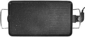 1400W Electric BBQ Grill Non-Stick Tabletop Griddle for Indoor or Outdoor Cooking - Black - Medium