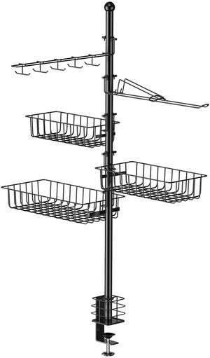 Griddle Caddy Rack with Towel Holder Hooks Baskets Grill Organizer for Blackstone - Gray - One size