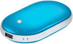 5000mAh Hand Warmer & Power Bank Rechargeable Double-Sided Heating - Blue - One size