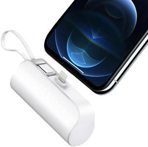 5000mAh Power Bank Type-C & IOS Dual Output for IOS & Samsung - White - One size