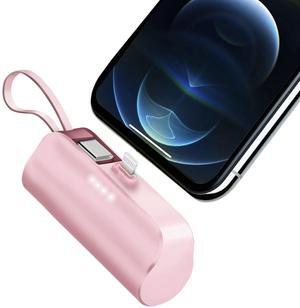 5000mAh Power Bank Type-C & IOS Dual Output for IOS & Samsung - Pink - One size