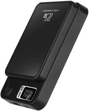 2-in-1 Magnetic Wireless Power Bank 10000mAh PD20W Fast Charging MagSafe - Black - One size
