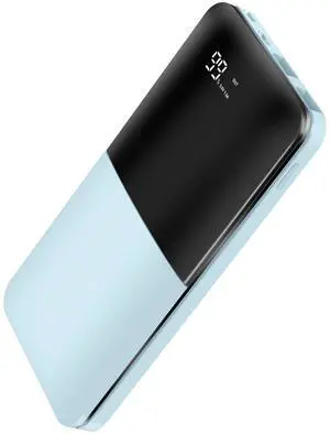 20000mAh Power Bank with Digital Display and Dual USB Ports - Blue - One size 20000mAh Power Bank with Digital Display and Dual USB Ports - Blue - One size