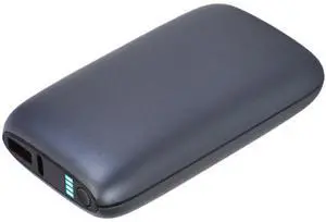 10000mAh Double-Sided Electric Hand Warmer Power Bank with 3 Temp Levels - Black - One size