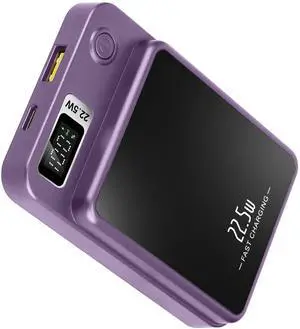 2-in-1 Magnetic Wireless Power Bank 10000mAh PD20W MagSafe Compatible - Purple - One size 2-in-1 Magnetic Wireless Power Bank 10000mAh PD20W MagSafe Compatible - Purple - One size
