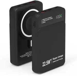 Fresh Fab Finds 5000mAh Magsafe 3-in-1 PD22.5W Power Bank - Black - 5000MA