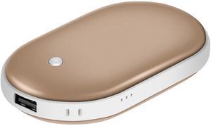 5000mAh Hand Warmer & Power Bank Rechargeable Double-Sided Heating - Gold - One size