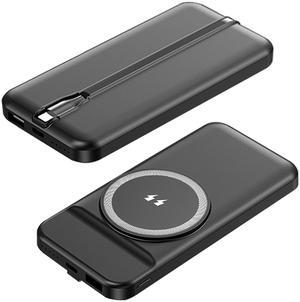 10K mAh 22.5W Magnetic Wireless Power Bank PD Fast Charge Type-C - Black - One size