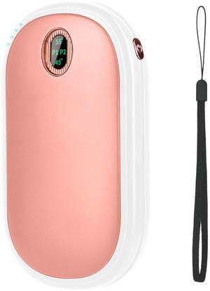 Rechargeable Hand Warmer Power Bank Digital Display Double-Sided Heat - Pink - One size