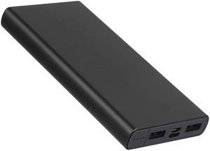 20000mAh Power Bank Dual USB Type-C Micro USB External Battery - Black - One size