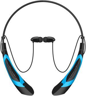 Wireless Neckband Headphones V5.0 Sweatproof Magnetic Earbuds Mic 2-Pack - Blue - One size