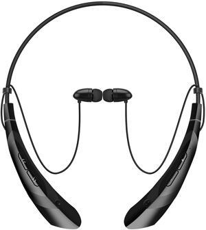 Wireless Neckband Headphones V5.0 Sweatproof Magnetic Earbuds Mic 2-Pack - Black - One size
