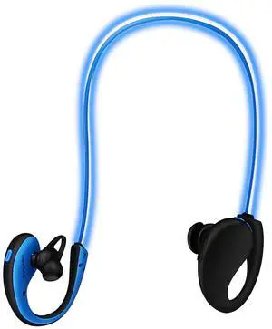 Wireless Neckband Earphones V4.1 LED Light Mic Sweatproof 8Hrs Stereo - Blue - One size