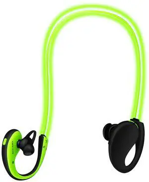 Wireless Neckband Earphones V4.1 LED Light Mic Sweatproof 8Hrs Stereo - Green - One size