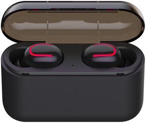 TWS Wireless 5.0 In-Ear Stereo Earbuds Noise Cancel Mic Dock - Black - One size