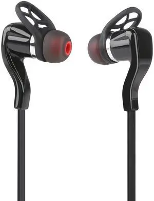 Streamlined Sport Wireless In-Ear Earphones with Mic - Black - One size