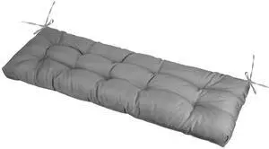 Fresh Fab Finds Bench Seat Cushion Waterproof Non-Slip w/ Ties 51x19in - Gray - One size